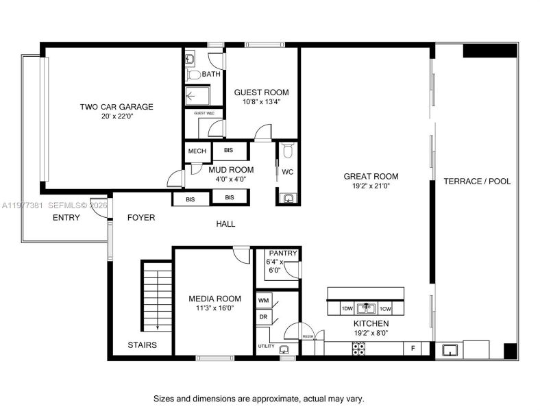 2D floor plan layout of this home in , North Bay Village, FL (Image 6).