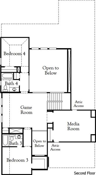 2D floor plan layout of this home in South Pointe, Mansfield, TX (Image 4).