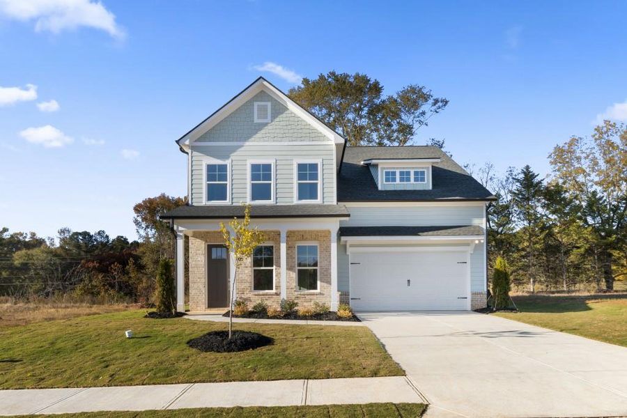 Front exterior of a new home in Red Bird Manor, Jefferson, GA, highlighting curb appeal (Image 18).