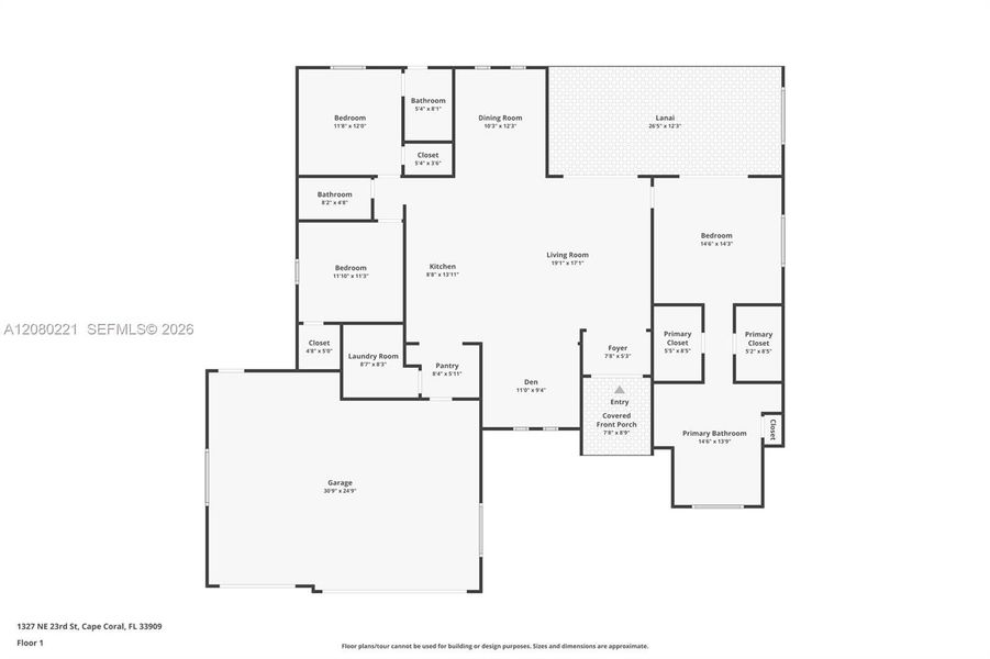 2D floor plan layout of this home in , Cape Coral, FL (Image 5).
