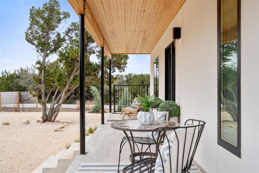 Exterior details and patio area of a home in , Wimberley (Image 4).