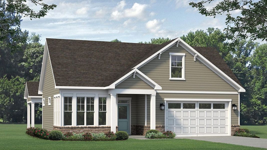 Representative exterior photo of a completed home built from the Palazzo Bungalow by Epcon Communities in The Cottages at 78 North, Sanford, NC (Image 1). Representative exterior photo of a completed home built from the Palazzo Bungalow by Epcon Communities in The Cottages at 78 North, Sanford, NC (Image 1).