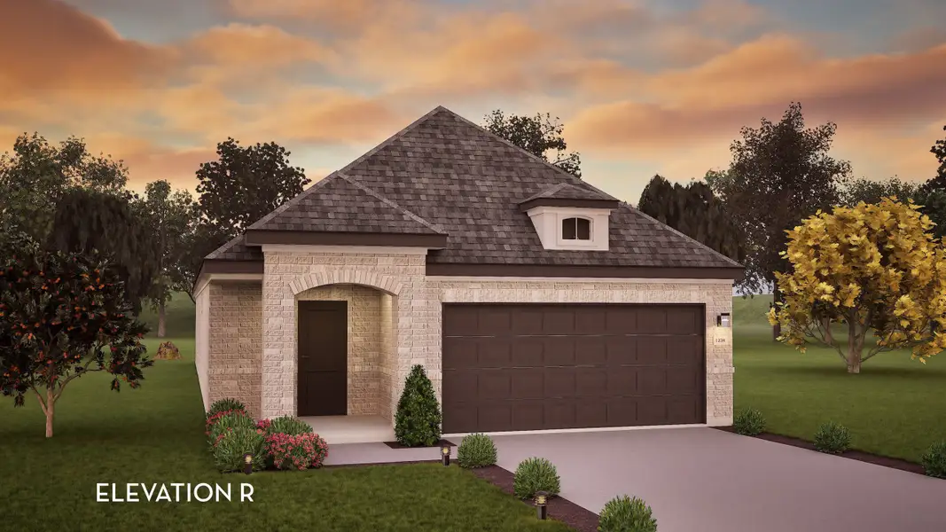 Representative exterior photo of a completed home built from the Maple by CastleRock Communities in Arboretum Estates, Terrell, TX (Image 2). Representative exterior photo of a completed home built from the Maple by CastleRock Communities in Arboretum Estates, Terrell, TX (Image 2).