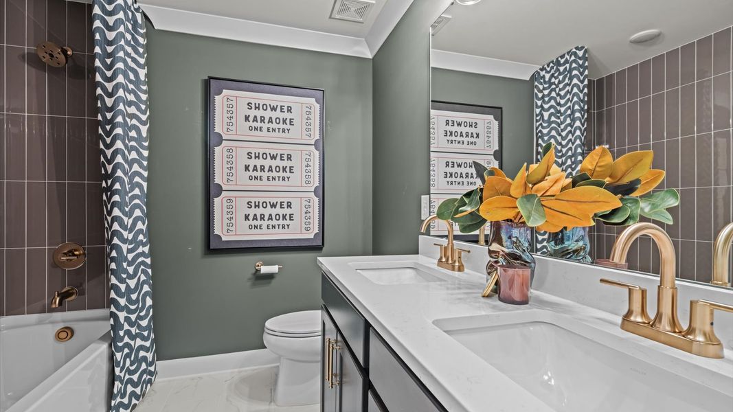 Representative furnished interior of a home built from the Pelham by DRB Homes in Station Pointe, Angier (Image 30).