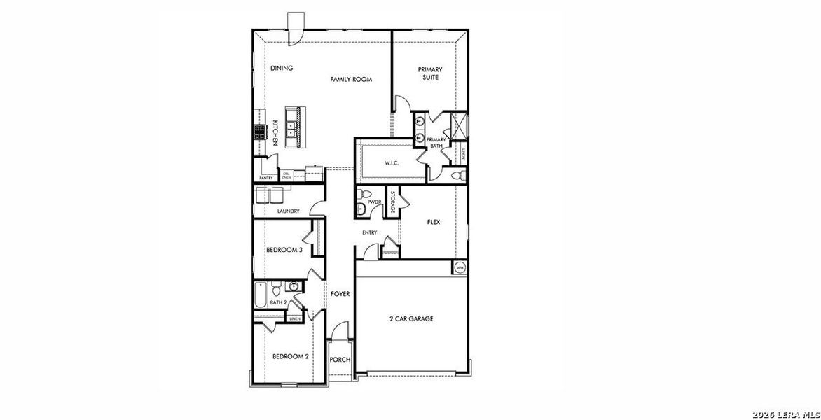 2D floor plan layout of this home in Sagebrooke - Classic Series, San Antonio, TX (Image 3).