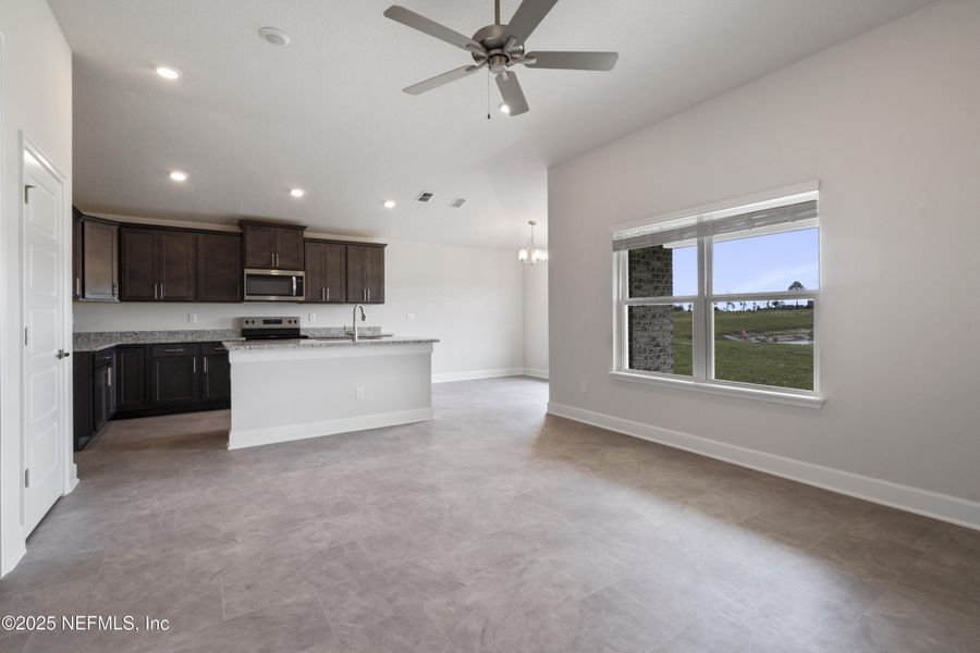 Furnished interior view inside a new home in Shadow Crest at Rolling Hills, Green Cove Springs (Image 4). Furnished interior view inside a new home in Shadow Crest at Rolling Hills, Green Cove Springs (Image 4).