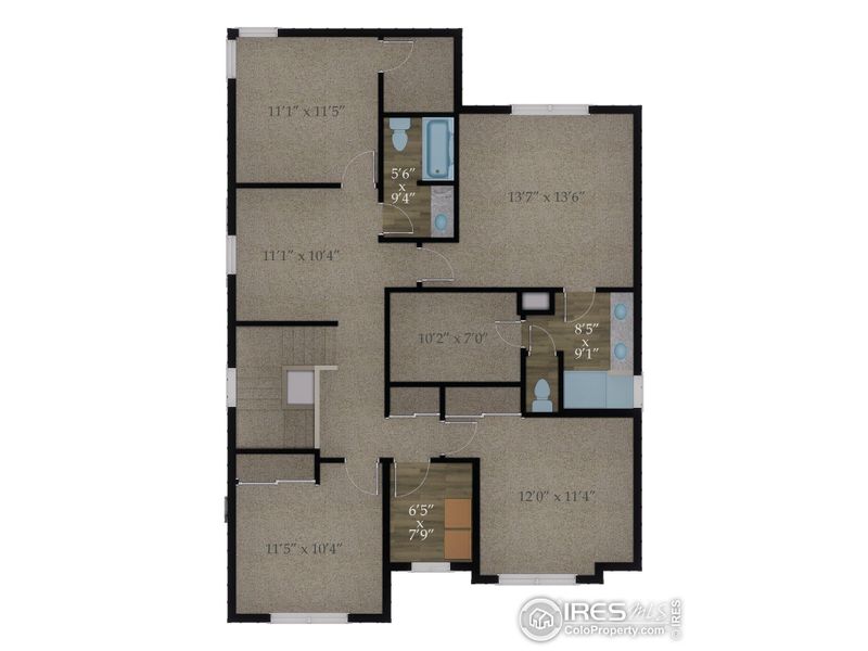 2D floor plan layout of this home in Wilson Commons, Loveland, CO (Image 5).