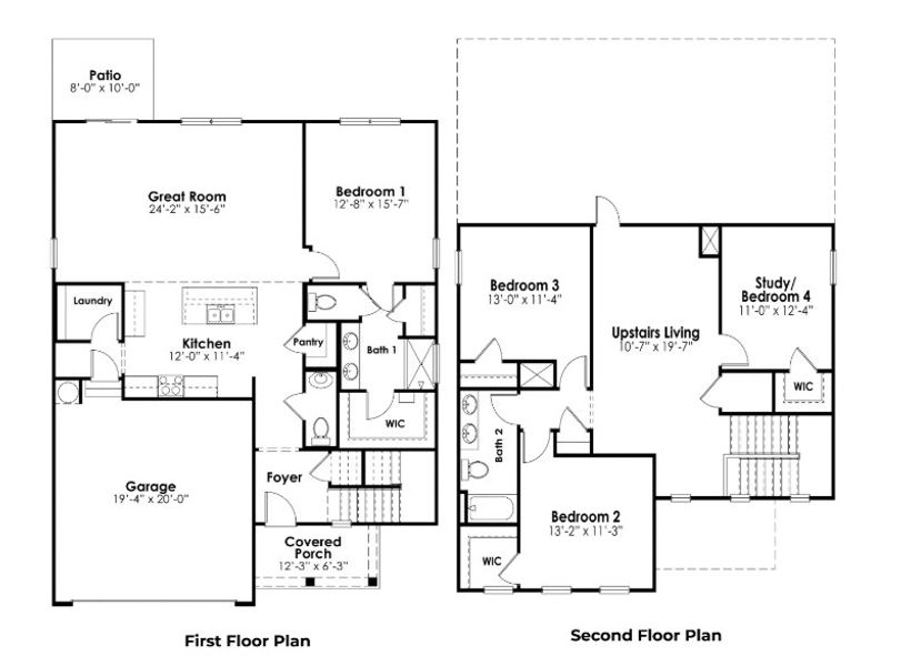2D floor plan layout for the Belfort by D.R. Horton in Lake Tide Summit, Chapin, SC (Image 3). 2D floor plan layout for the Belfort by D.R. Horton in Lake Tide Summit, Chapin, SC (Image 3).