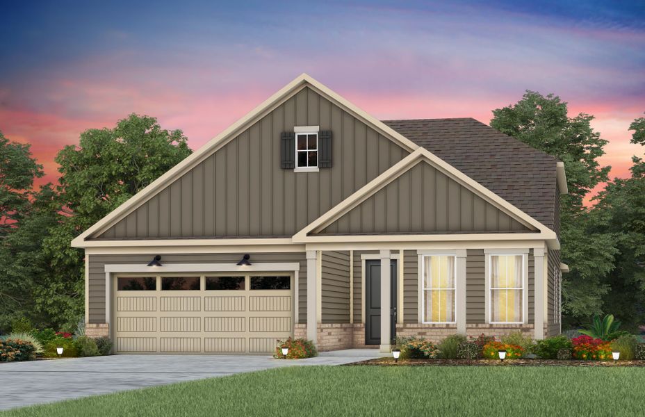 Front exterior of a new home in Forest Creek, Waxhaw, NC, highlighting curb appeal (Image 31).