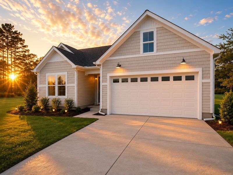 Front exterior of a new home in Country Club Creek, Ayden, NC, highlighting curb appeal (Image 1). Front exterior of a new home in Country Club Creek, Ayden, NC, highlighting curb appeal (Image 1).