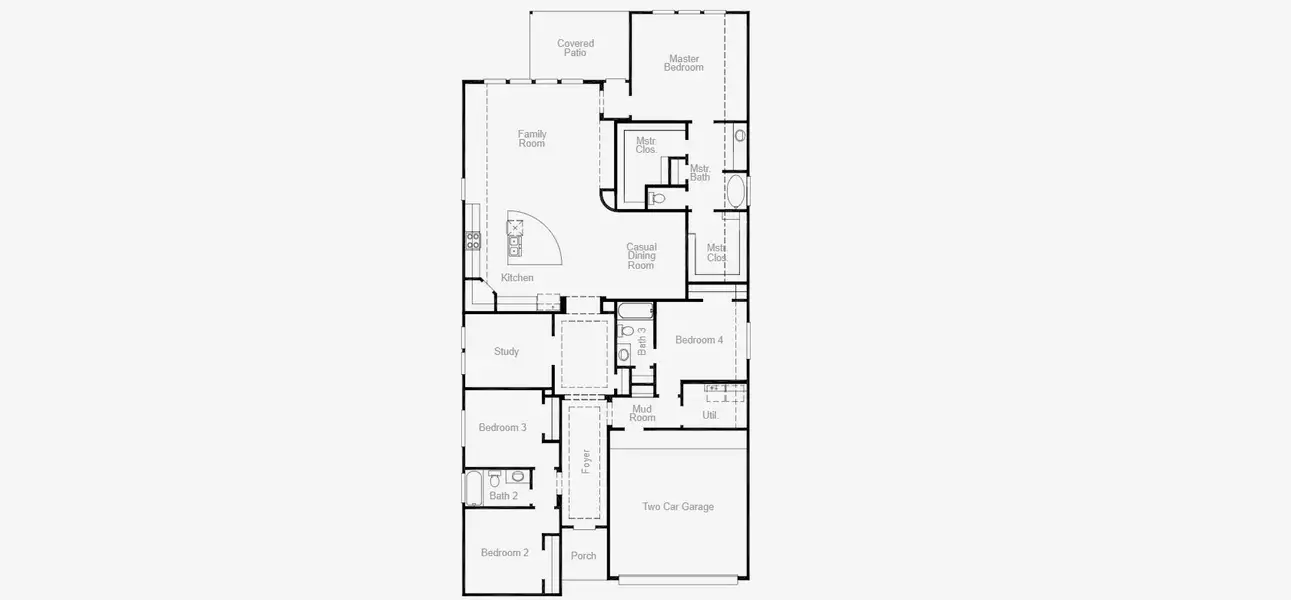 2D floor plan layout for the Kempner by Coventry Homes in Jubilee, Hockley, TX (Image 3).