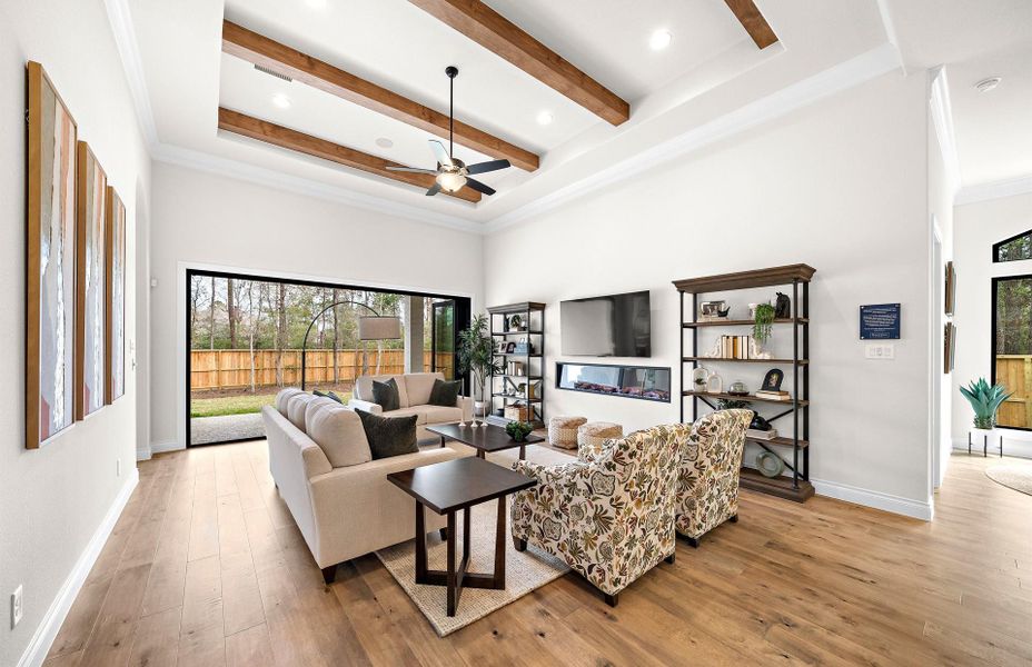 Furnished interior view inside a new home in The Woodlands Hills 65′, Willis (Image 41).