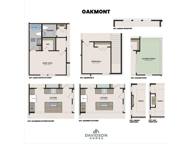 2D floor plan layout for the The Oakmont A by Davidson Homes LLC in Bradshaw Farms, Mount Juliet, TN (Image 6). 2D floor plan layout for the The Oakmont A by Davidson Homes LLC in Bradshaw Farms, Mount Juliet, TN (Image 6).