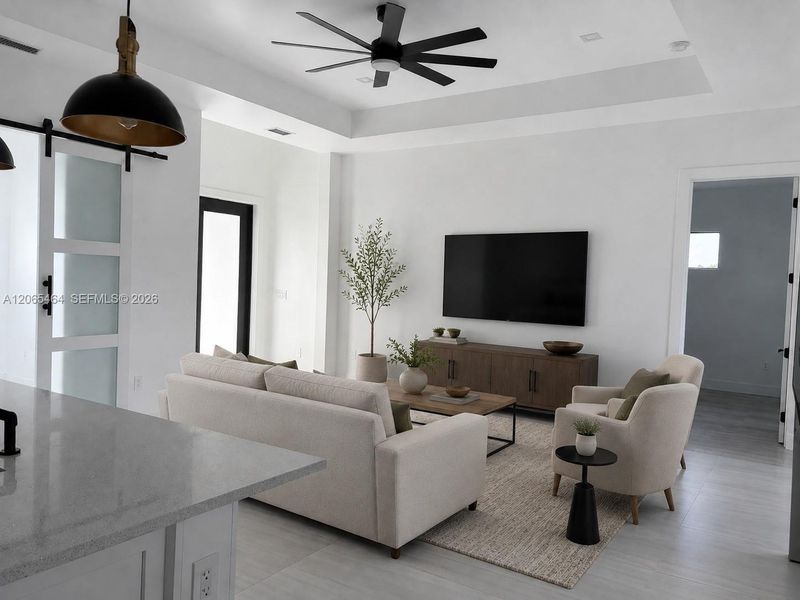 Furnished interior view inside a new home in , Cape Coral (Image 7). Furnished interior view inside a new home in , Cape Coral (Image 7).