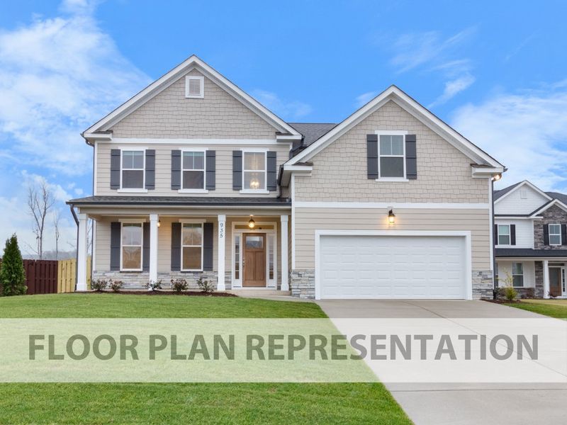 Representative exterior photo of a completed home built from the Winter Park by Ivey Homes in Crawford Creek, Grovetown, GA (Image 14).
