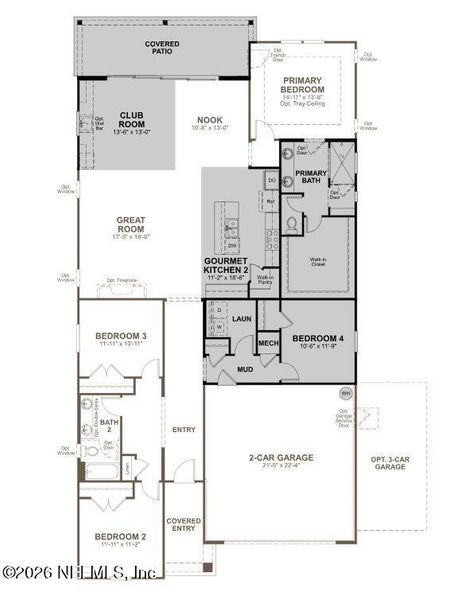 2D floor plan layout of this home in Brookestone, St. Augustine, FL (Image 4).