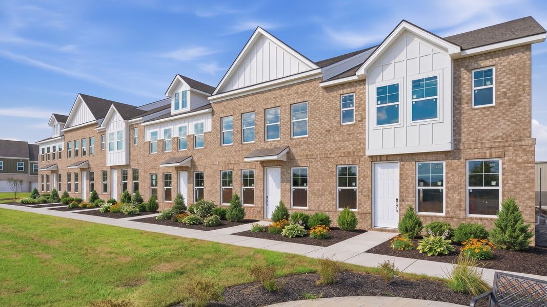 Front exterior of townhomes
