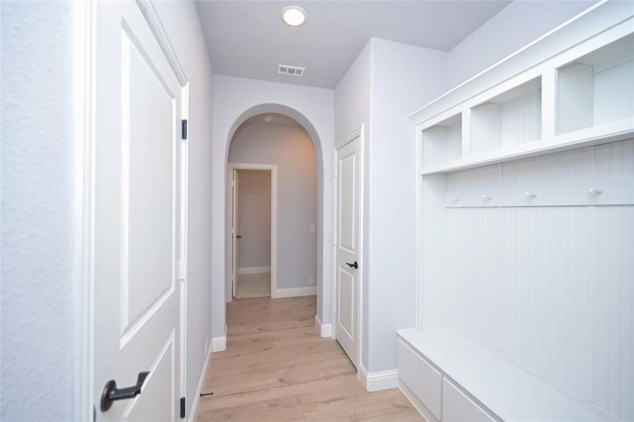 Mud Room with lower built-in storage drawers