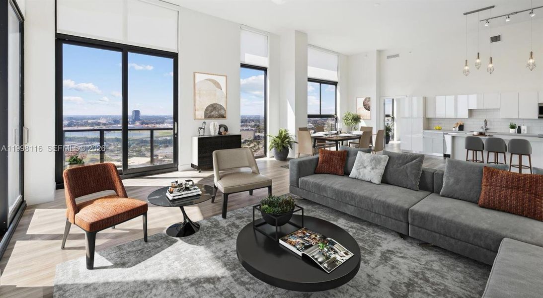 Furnished interior view inside a new home in , Hallandale Beach (Image 9).