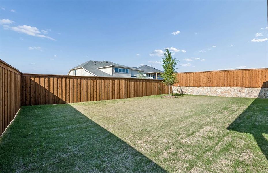 Fenced-in backyard Fenced-in backyard