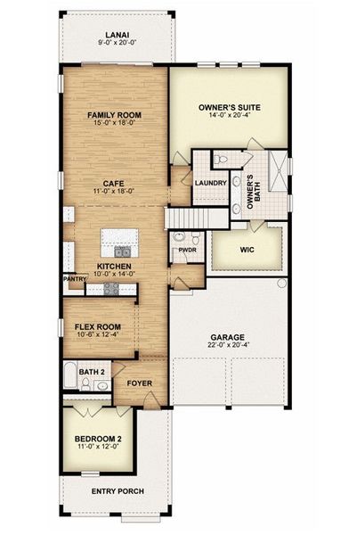 2D floor plan layout for the Frost by Rockwell Homes in Northlake at Ovation, Winter Garden, FL (Image 5). 2D floor plan layout for the Frost by Rockwell Homes in Northlake at Ovation, Winter Garden, FL (Image 5).