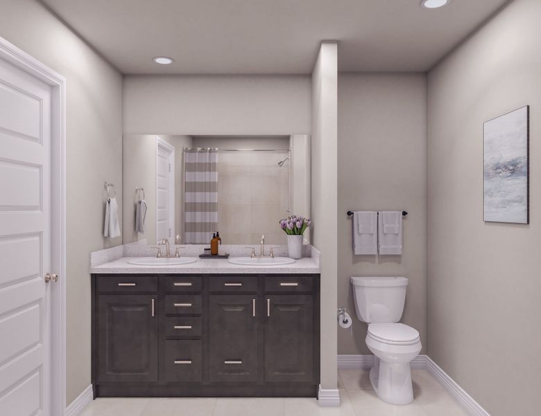 Representative furnished interior of a home built from the Buescher by Tri Pointe Homes in Mason Woods, Cypress (Image 15).