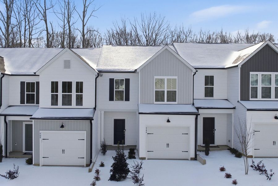 Front exterior of a new home in Flemingfield, Greensboro, NC, highlighting curb appeal (Image 27).