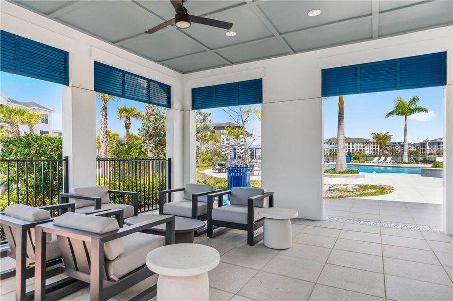 Exterior details and patio area of a home in Emerald Landing at Waterside at Lakewood Ranch – Cottage Series, Sarasota (Image 3). Exterior details and patio area of a home in Emerald Landing at Waterside at Lakewood Ranch – Cottage Series, Sarasota (Image 3).