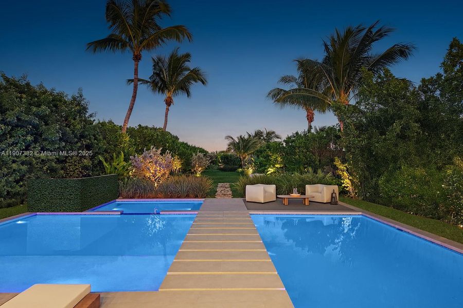 Exterior details and patio area of a home in , Miami Beach (Image 3). Exterior details and patio area of a home in , Miami Beach (Image 3).