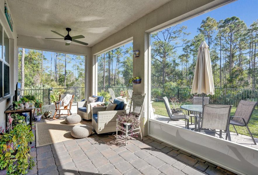 Exterior details and patio area of a home in Preserves at Park Trace, Stuart (Image 23).