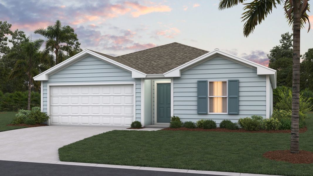 Representative exterior photo of a completed home built from the FREEPORT by D.R. Horton in Canopy Oaks, Kingsland, GA (Image 1). Representative exterior photo of a completed home built from the FREEPORT by D.R. Horton in Canopy Oaks, Kingsland, GA (Image 1).