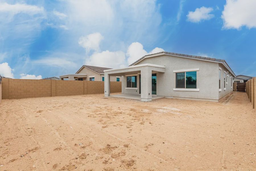 Exterior details and patio area of a home in Avanti at Granite Vista, Waddell (Image 4).