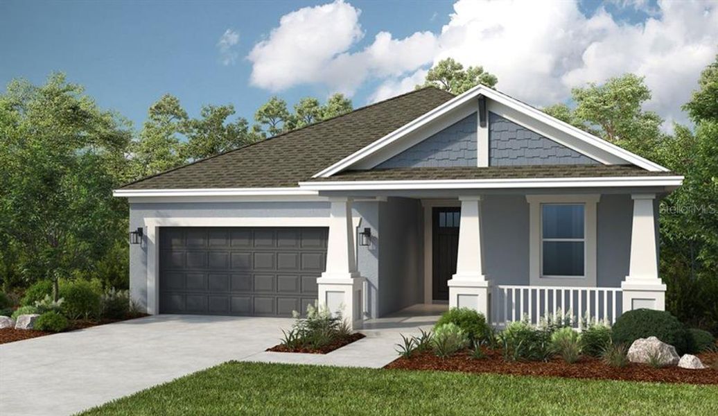 Front exterior of a new home in Timber Ridge, Plant City, FL, highlighting curb appeal (Image 1). Front exterior of a new home in Timber Ridge, Plant City, FL, highlighting curb appeal (Image 1).