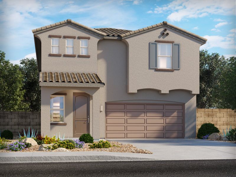 Representative exterior photo of a completed home built from the Jamay by Meritage Homes in Las Patrias at Star Valley II, Tucson, AZ (Image 12).
