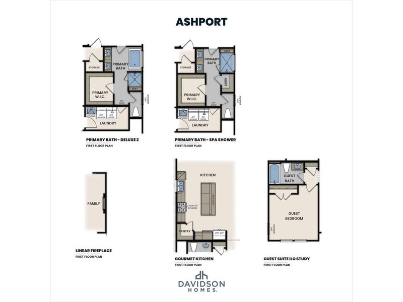 2D floor plan layout for the The Ashport K by Davidson Homes LLC in Cedar Farms, Winder, GA (Image 5).