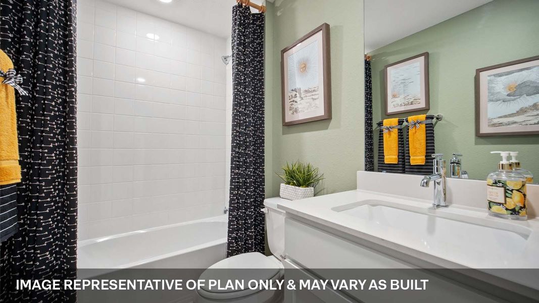 Furnished interior view inside a new home in Trails at Wildhorse, Austin (Image 19).