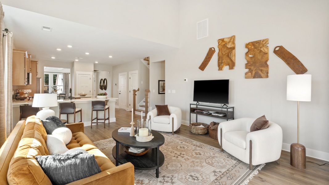 Representative furnished interior of a home built from the Finley by DRB Homes in Creeks at Midway, Anderson (Image 7).