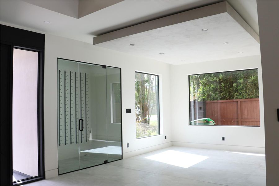 Formal dining room with conditioned wine cellar
