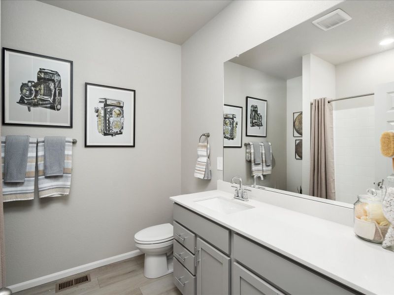 The Granby floorplan image modeled at a Meritage Homes community in Falcon, CO.