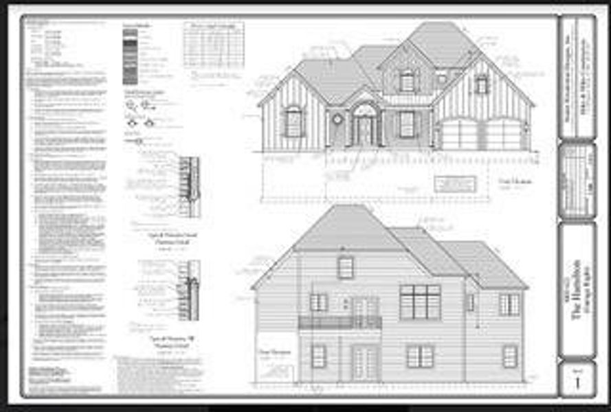 Front elevation blueprint