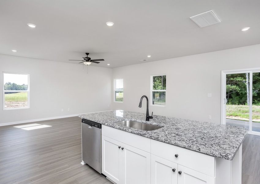 Spacious kitchen island