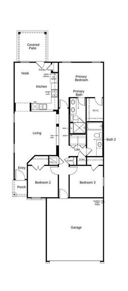 This floor plan features 3 bedrooms, 2 full baths, and over 1,200 square feet of living space