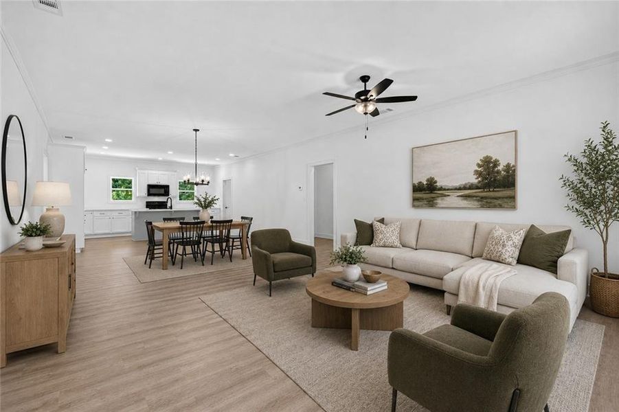 Furnished interior view inside a new home in , Acworth (Image 9). Furnished interior view inside a new home in , Acworth (Image 9).