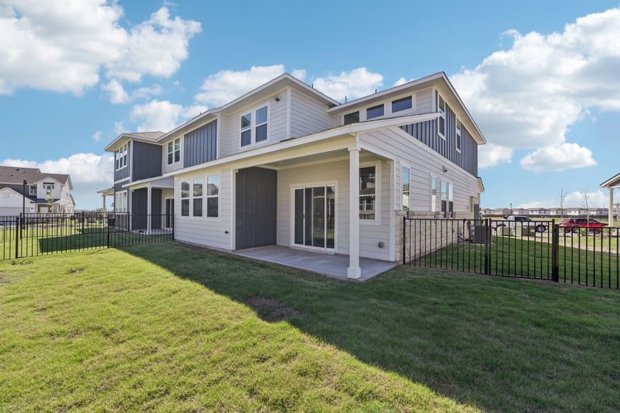Exterior details and patio area of a home in Avery Centre, Round Rock (Image 3).