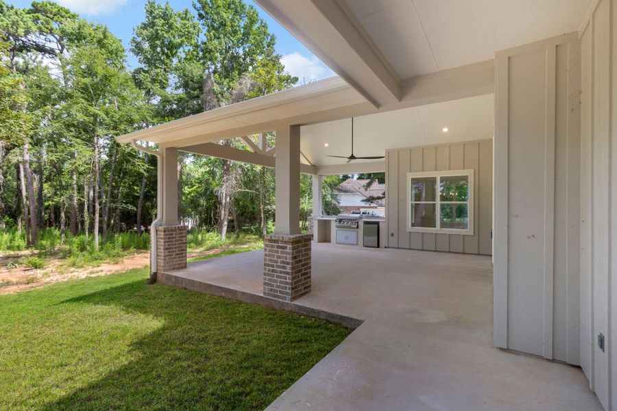 Three separate covered patios off the family room, primary bedroom, and study. Three separate covered patios off the family room, primary bedroom, and study.