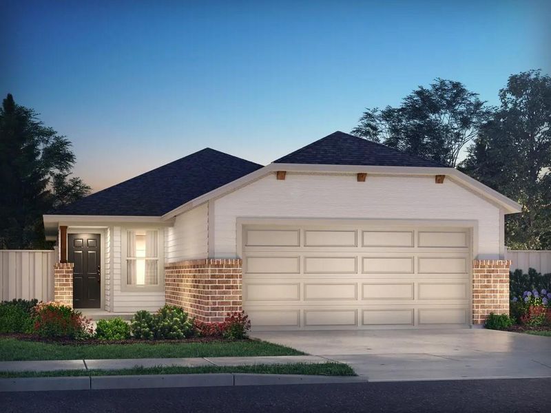 Front exterior of a new home in , Huffman, TX, highlighting curb appeal (Image 1). Front exterior of a new home in , Huffman, TX, highlighting curb appeal (Image 1).