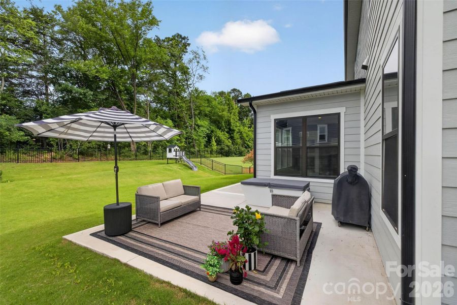 Exterior details and patio area of a home in , Huntersville (Image 20).