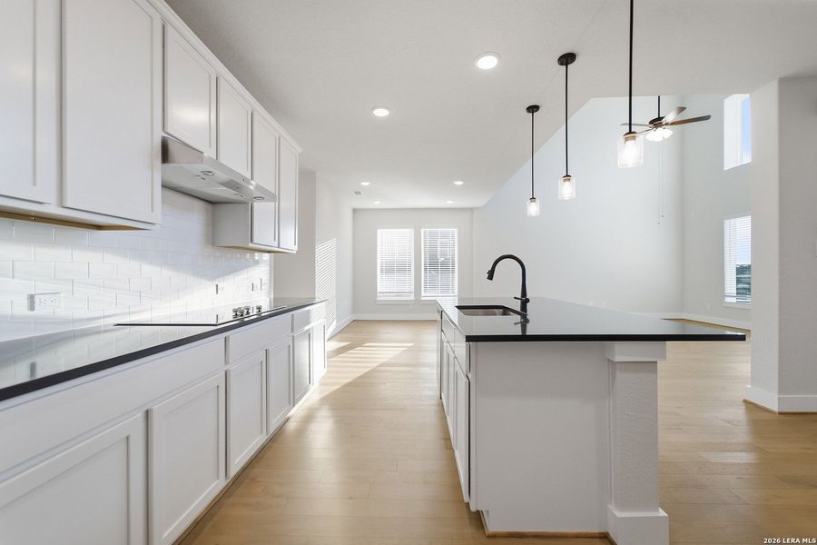 Furnished interior view inside a new home in The Woodlands at Medina Hills, Mico (Image 15).