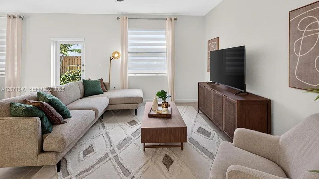 Furnished interior view inside a new home in Acacia Groves, Miami (Image 12). Furnished interior view inside a new home in Acacia Groves, Miami (Image 12).