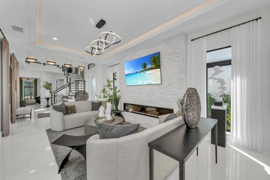 Representative furnished interior of a home built from the Silver Palm – Phase 2 by Medallion Home in Aqua, Bradenton (Image 8).